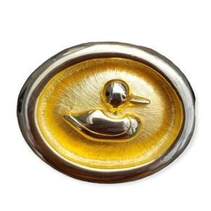 DOTTY SMITH DESIGNER VINTAGE GOLDTONED DUCKIE DESIGN BELT BUCKLE